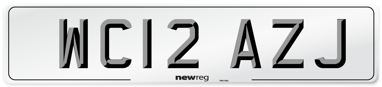 WC12 AZJ Number Plate from New Reg